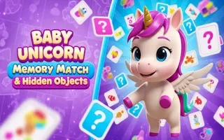Baby Unicorn Memory Match & Hidden Objects