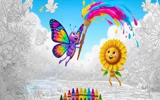 Butterflies and Flowers Coloring Book for Kids